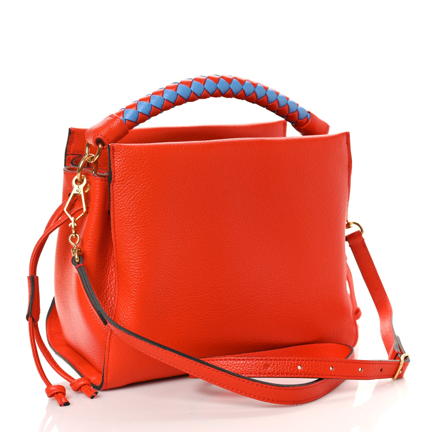 Heavy Grain Small Iris Tote Coral Orange
