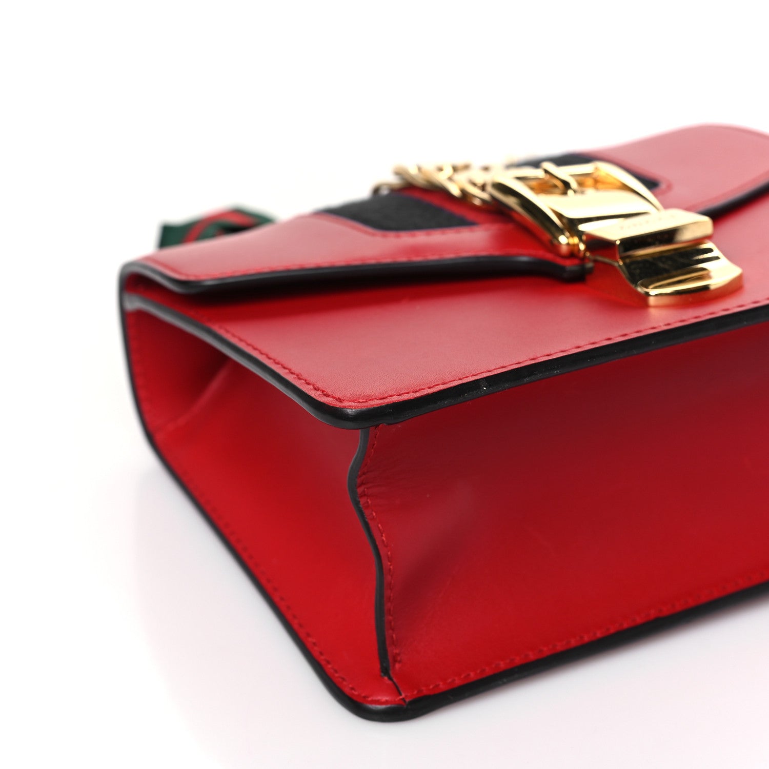 Gucci Calfskin Mini Sylvie Chain Shoulder Bag Hibiscus Red 8 of 9