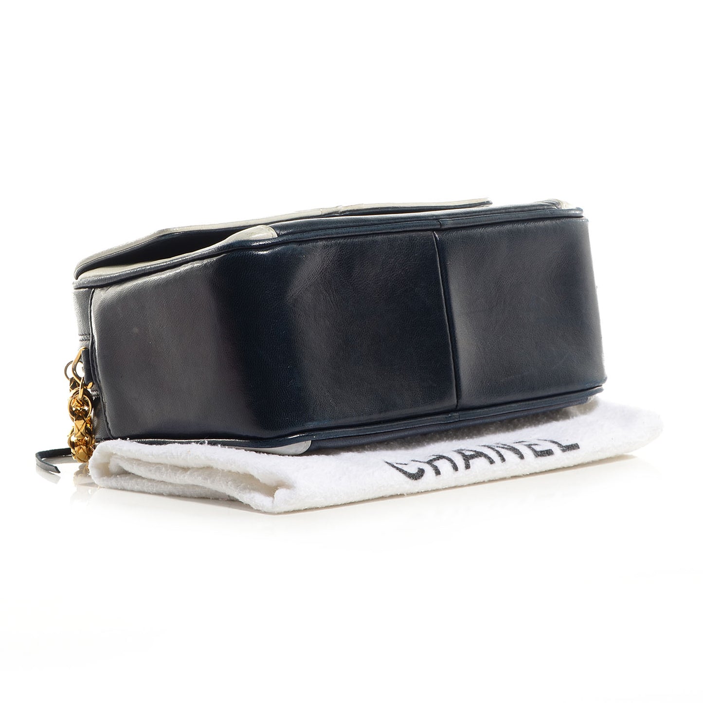 Lambskin Tassel Camera Bag Navy White