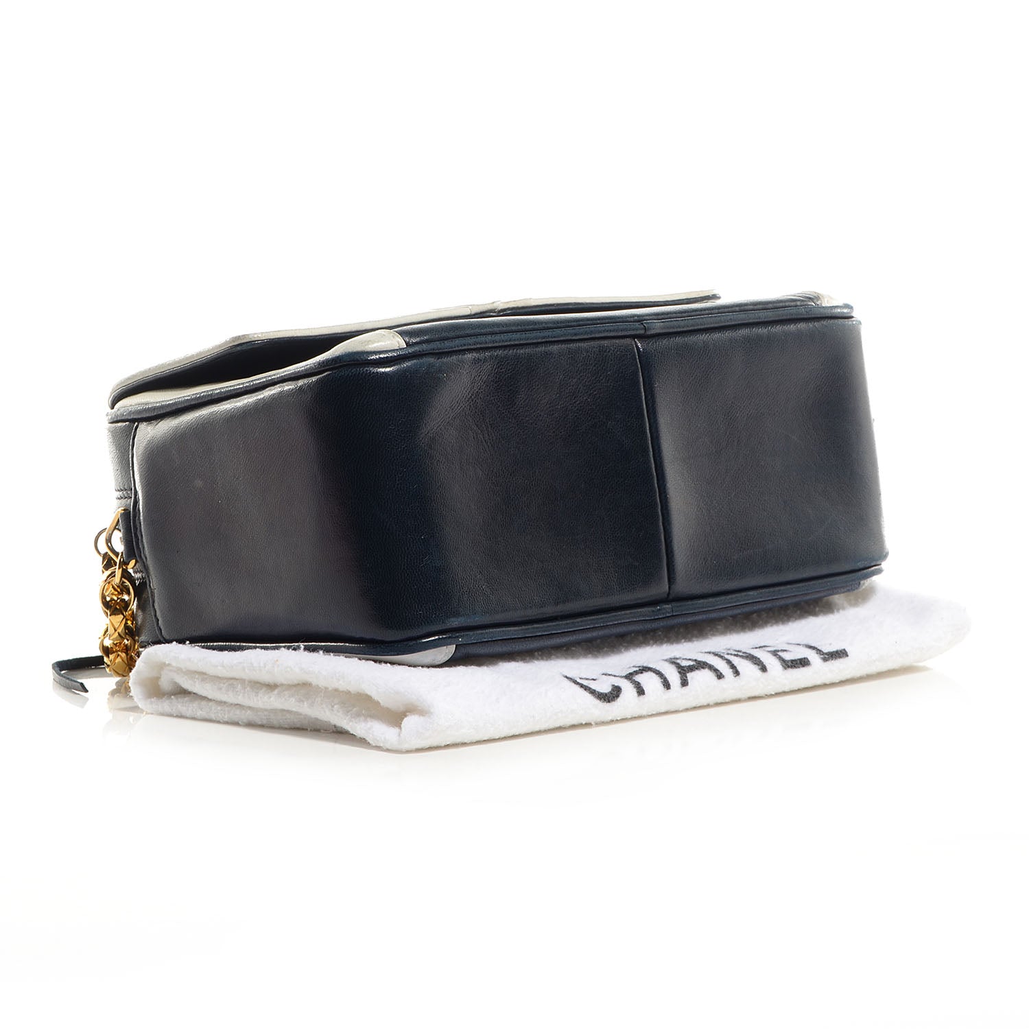 Chanel Lambskin Tassel Camera Bag Navy White 4 of 7