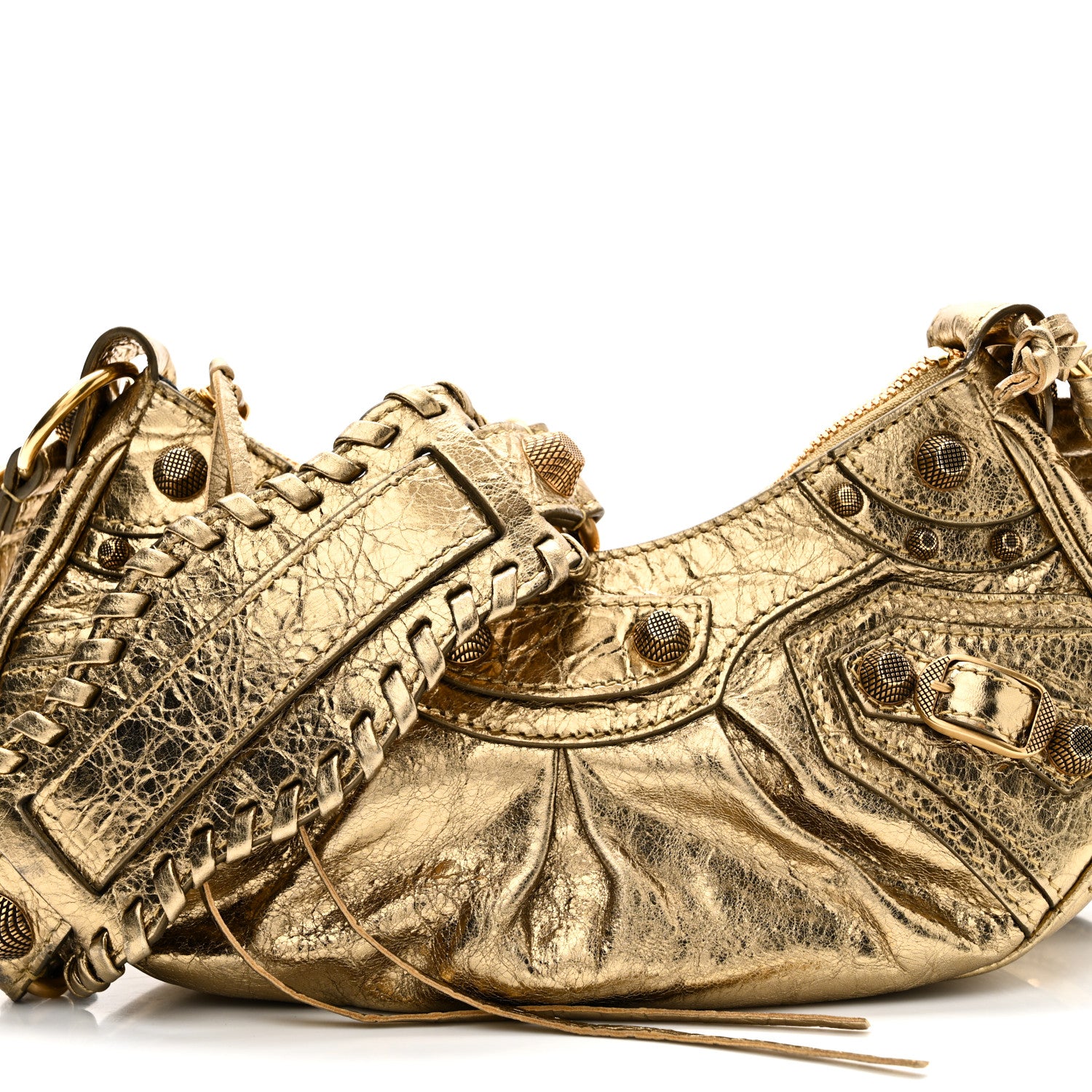 Balenciaga Metallic Agneau Arena Le Cagole Shoulder Bag XS Gold 9 of 11