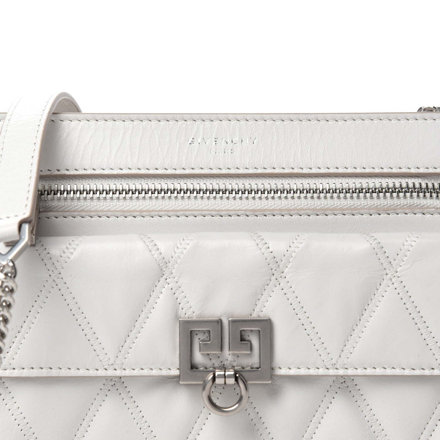 Givenchy Goatskin Diamond Quilted Pocket Crossbody White 9 of 9