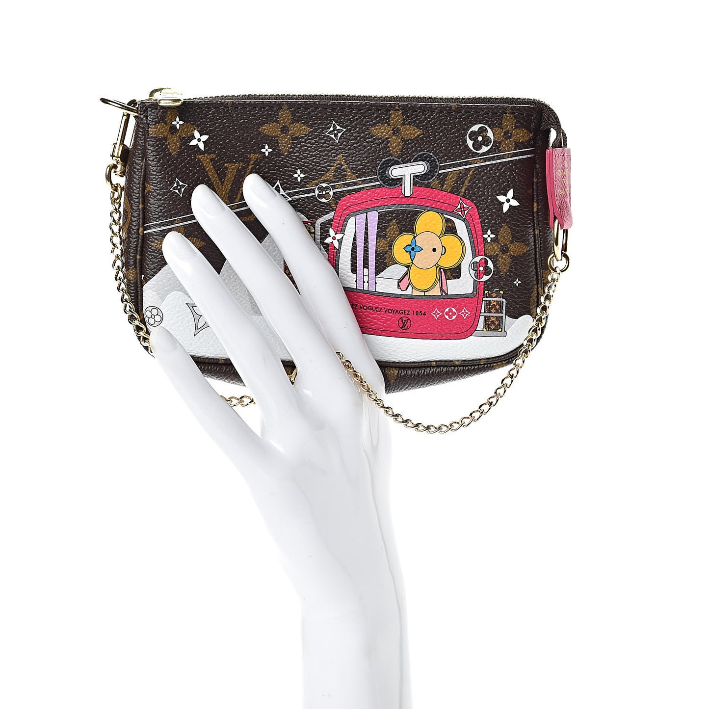 Monogram 2019 Christmas Animation Mini Courchevel Pochette Accessories Fuchsia