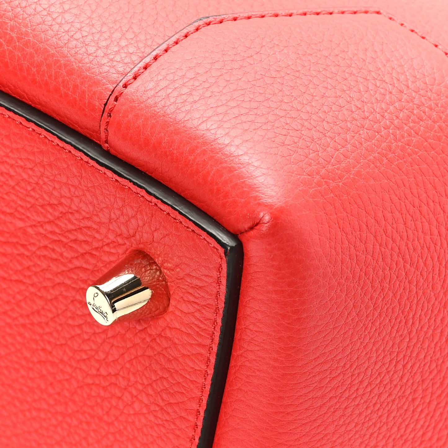 Suede Grained Calfskin Studded Small Eloise Tote Red