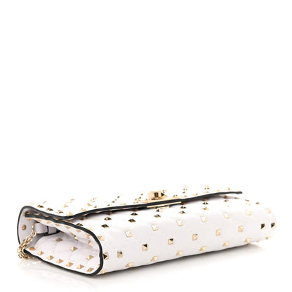 Valentino Garavani Nappa Rockstud Spike Wallet On Chain Optic White 4 of 10