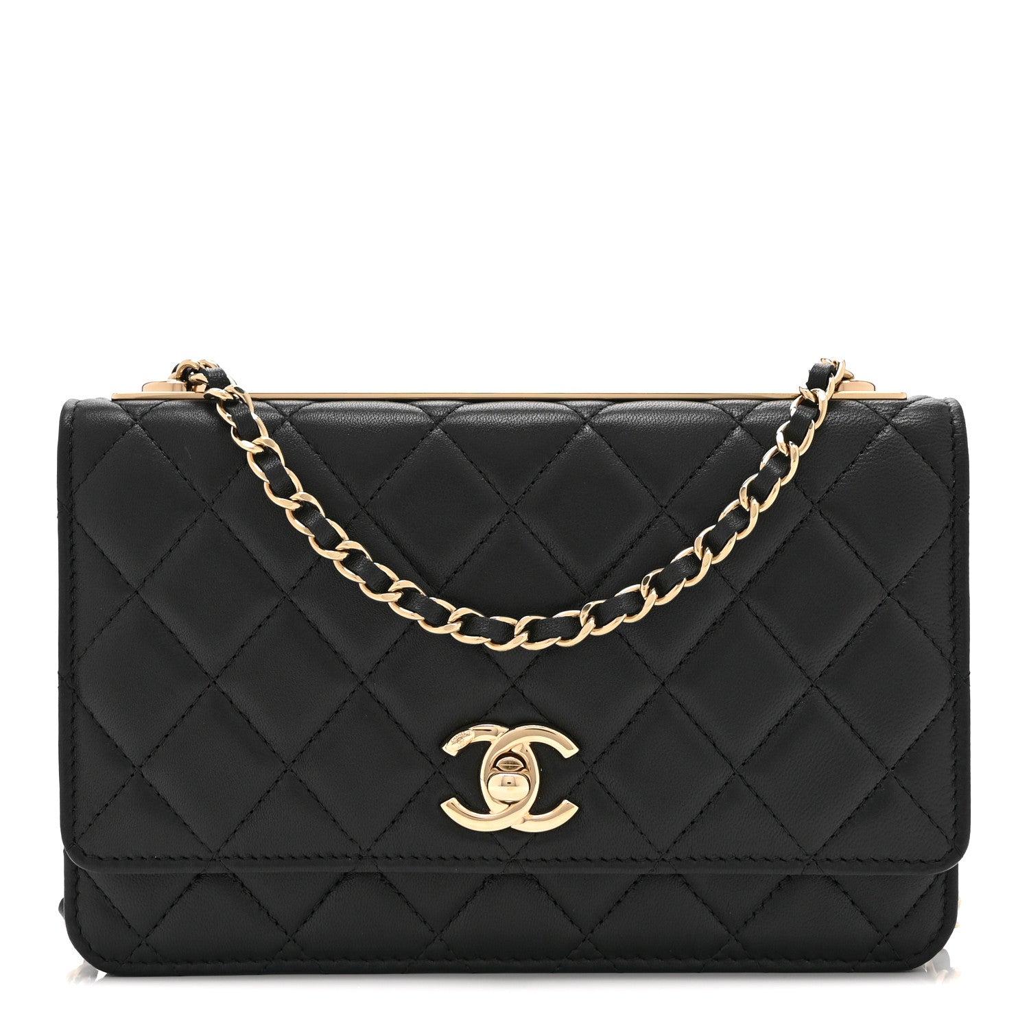 Chanel Lambskin Quilted Trendy CC Wallet On Chain WOC Black 1 of 11