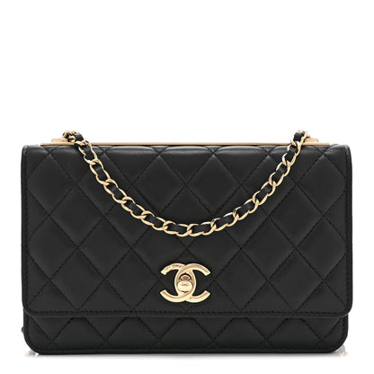 Chanel Lambskin Quilted Trendy CC Wallet On Chain WOC Black 1 of 11