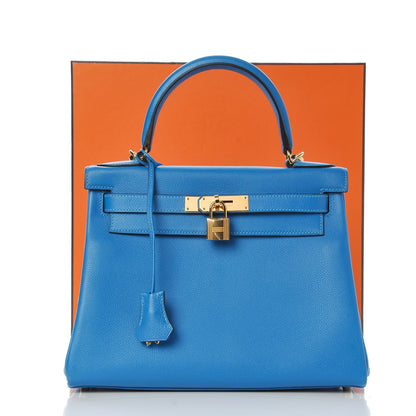 Hermes Evercolor Kelly Retourne 28 Bleu Hydra 35 of 35