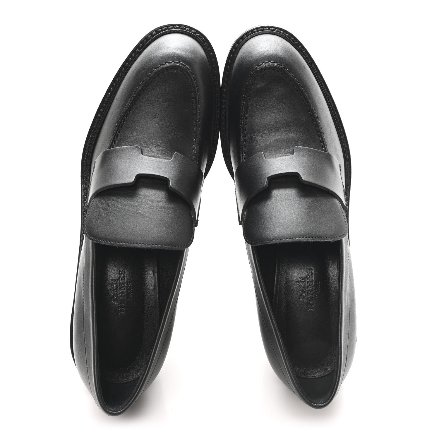 Hermes Calfskin Didi 70 Loafers 38 Black 2 of 9