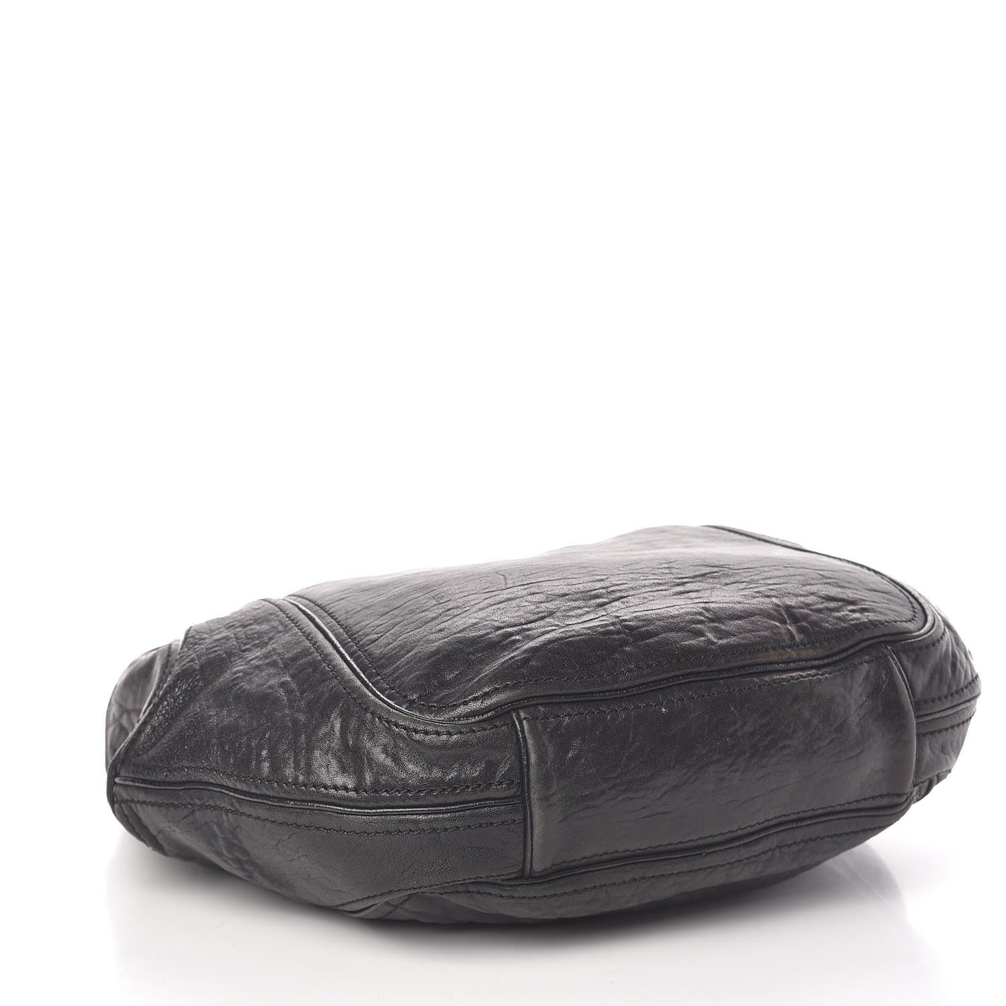 Tumbled Sheepskin Eclipse Hobo Black