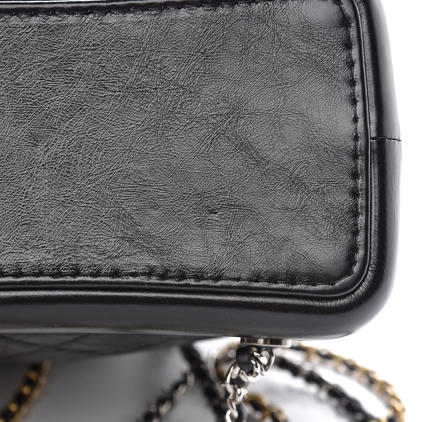 Aged Calfskin Quilted Gabrielle Backpack Black