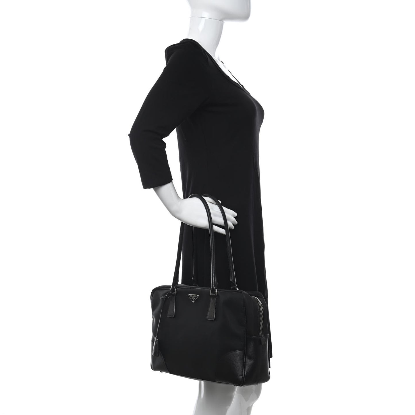Tessuto Nylon Saffiano Tote Black