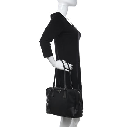 Prada Tessuto Nylon Saffiano Tote Black 2 of 15