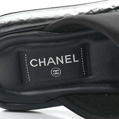 Chanel Fabric CC Mules Sandals 36 Black 7 of 9