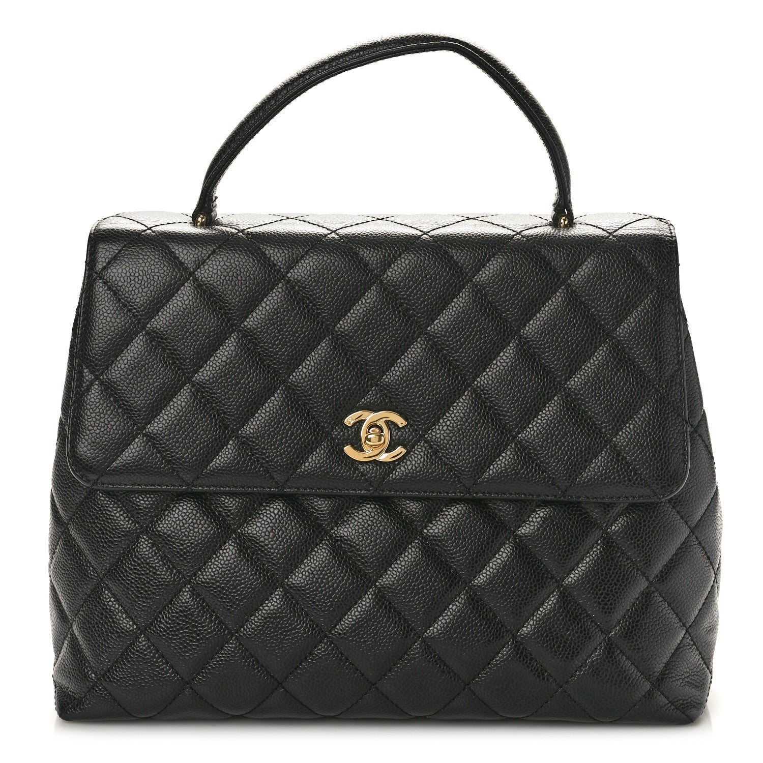 Chanel Caviar Quilted Jumbo Kelly Flap Black 1 of 11