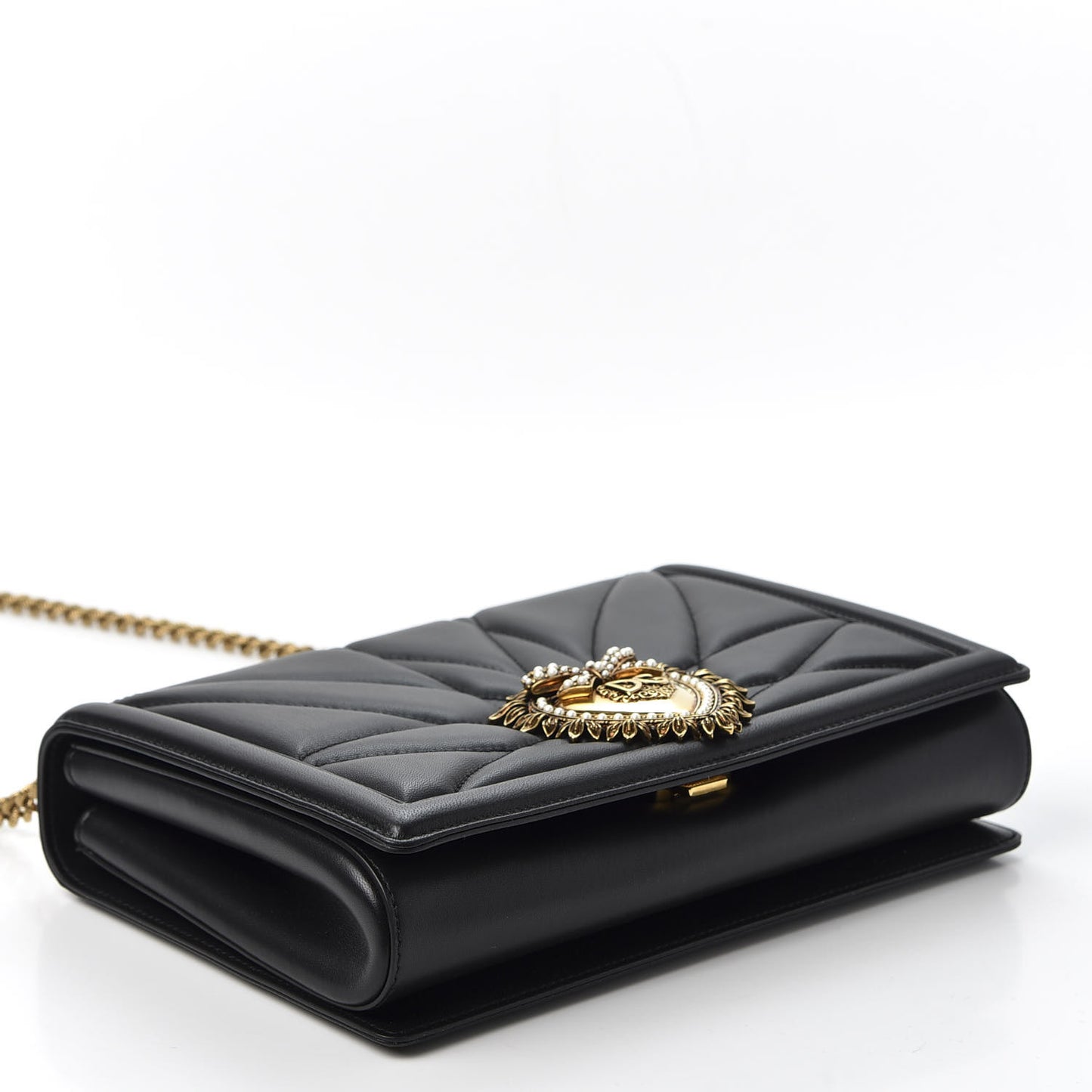 Calfskin Medium Devotion Crossbody Bag Black