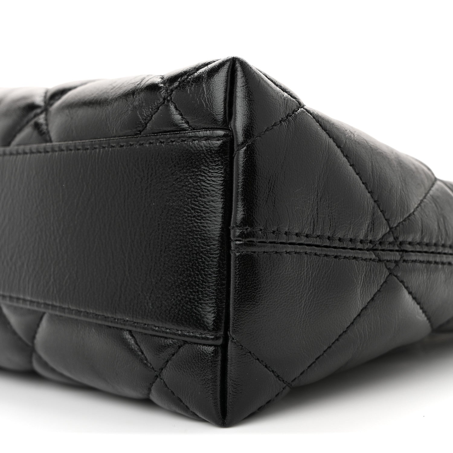 Chanel Shiny Crumpled Lambskin Quilted Small CC Funky Town Hobo Black 10 of 11