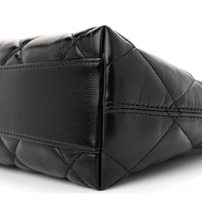 Chanel Shiny Crumpled Lambskin Quilted Small CC Funky Town Hobo Black 10 of 11