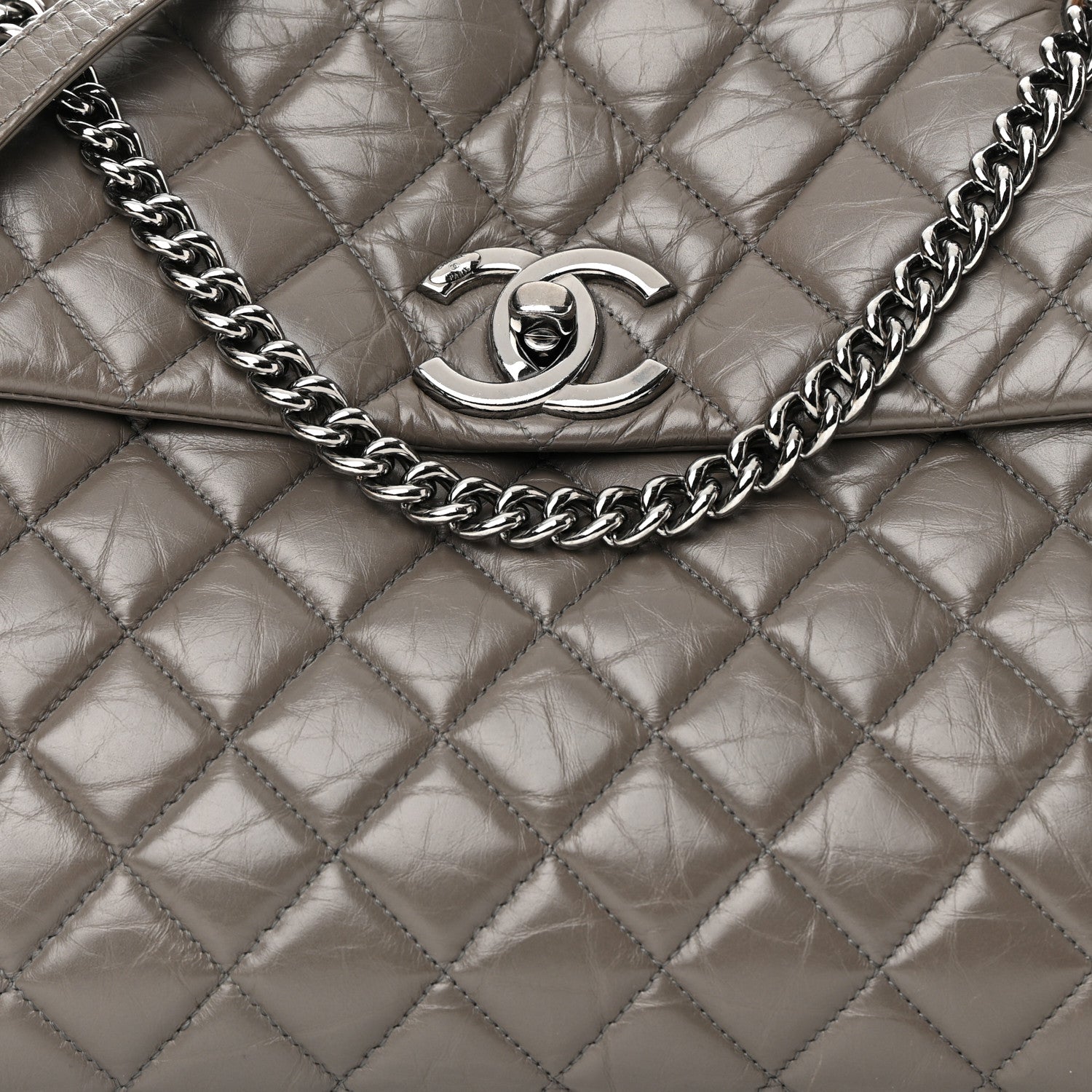 Chanel Aged Calfskin Medium Lady Pearly Flap Grey 8 of 16