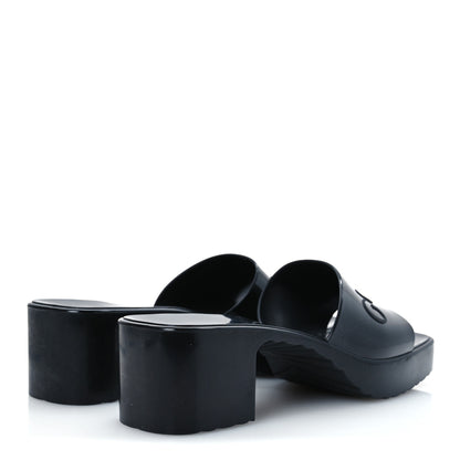 Gucci Rubber Gucci Logo Womens Platform 20/60mm Slide Sandals 40 Black 5 of 11