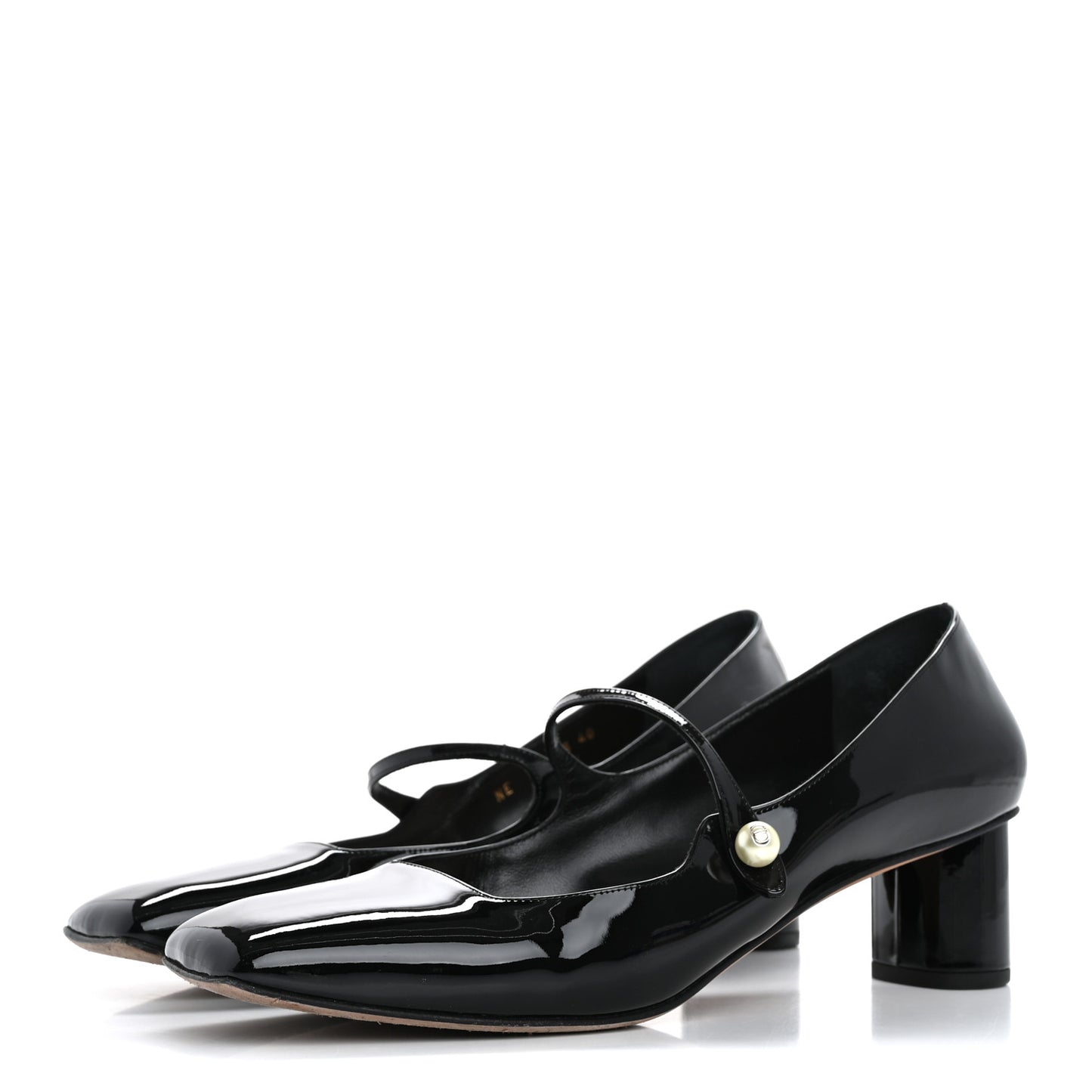 Patent Square Mary-Jane Pumps 40 Black