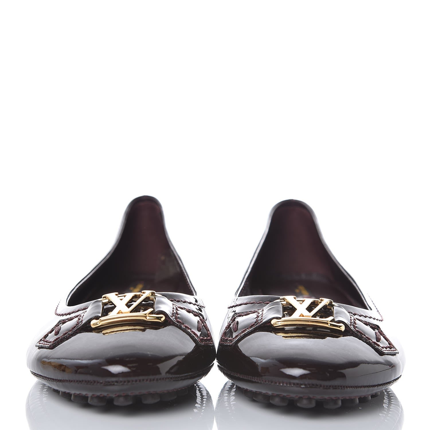 Louis Vuitton Patent Calfskin Oxford Ballerina Flats 40 Amarante 2 of 9