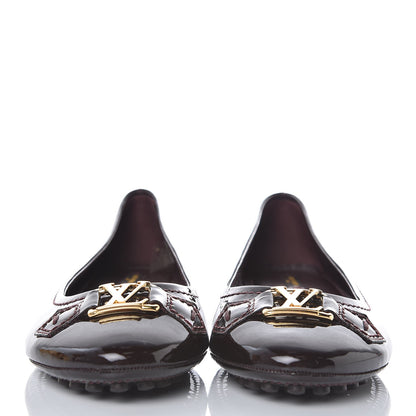 Louis Vuitton Patent Calfskin Oxford Ballerina Flats 40 Amarante 2 of 9