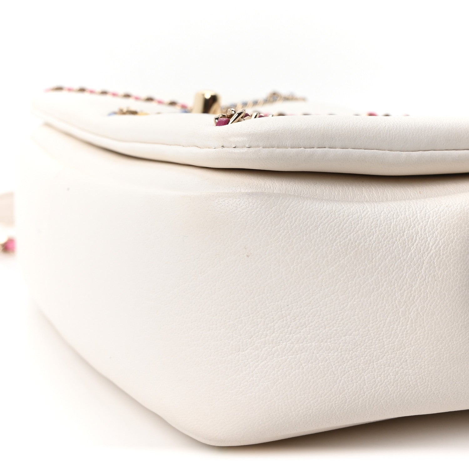 Chanel Lambskin Small Entwined Chain Flap White Multicolor 10 of 10