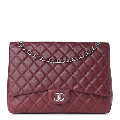 Chanel Caviar Quilted Maxi Single Flap Dark Red 1 of 11