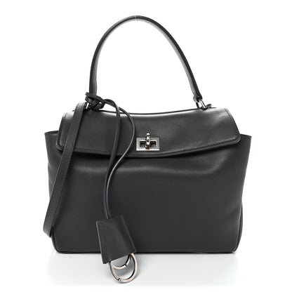 Balenciaga Natural Smooth Calfskin Mini Rodeo Top Handle Handbag Grey 1 of 11