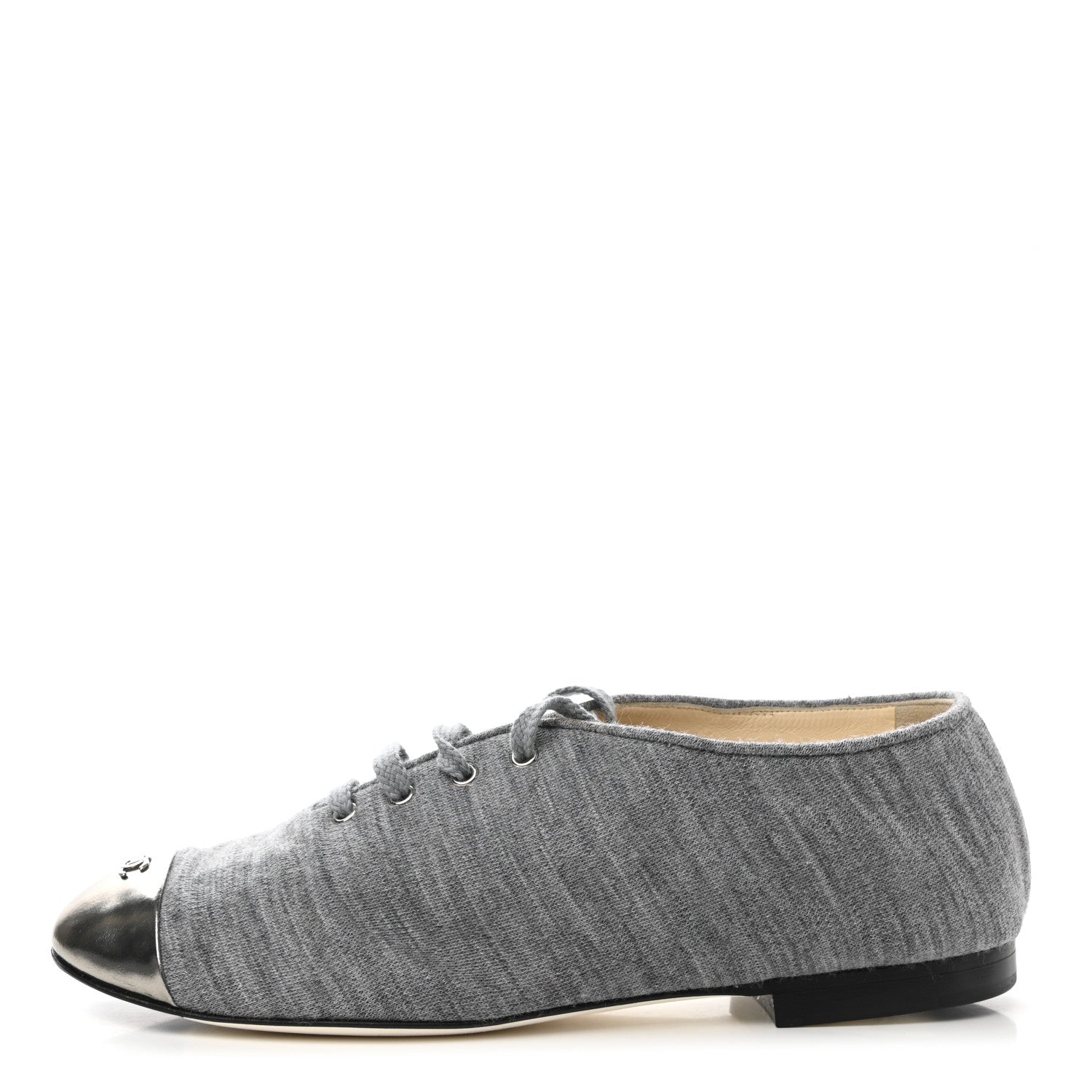 Chanel Cap Toe CC Lace Up 38.5 Grey 1 of 9