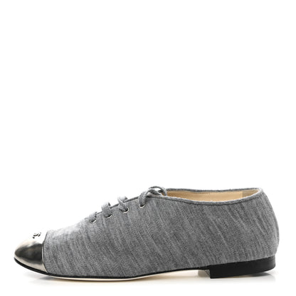 Chanel Cap Toe CC Lace Up 38.5 Grey 1 of 9