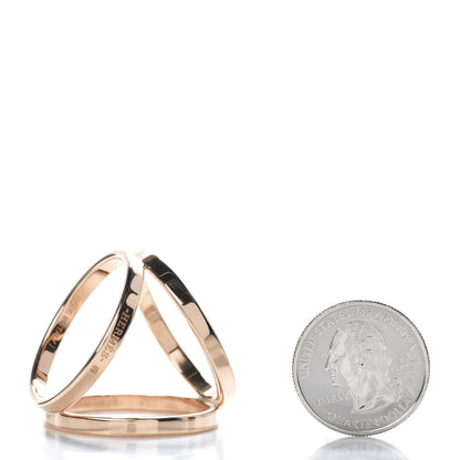 Hermes Permabrass Rose Gold Plated Trio Scarf Ring 2 of 4