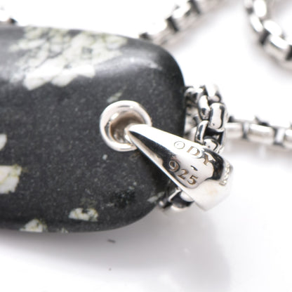 David Yurman Sterling Silver 25mm Exotic Stone Tablet Necklace 5 of 6