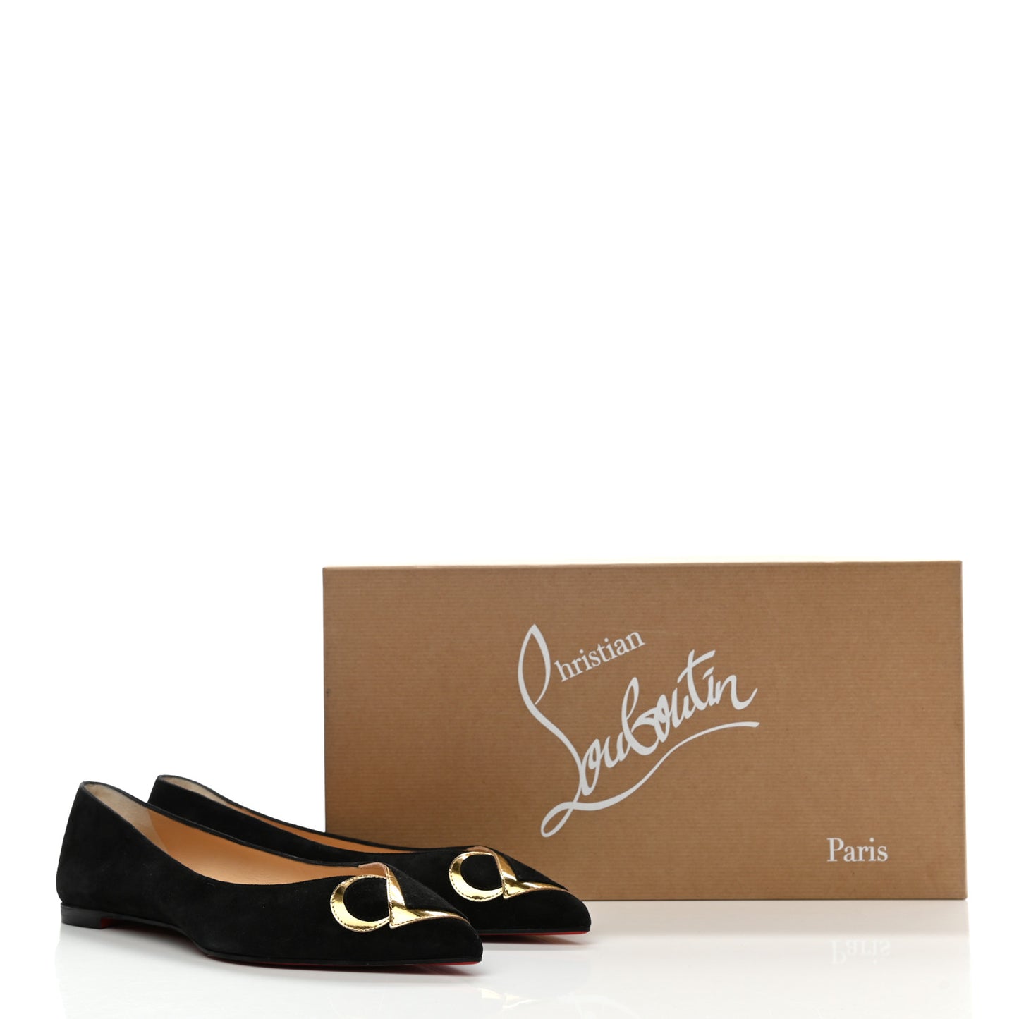 Suede Specchio CL Pump Flats 36.5 Black Gold