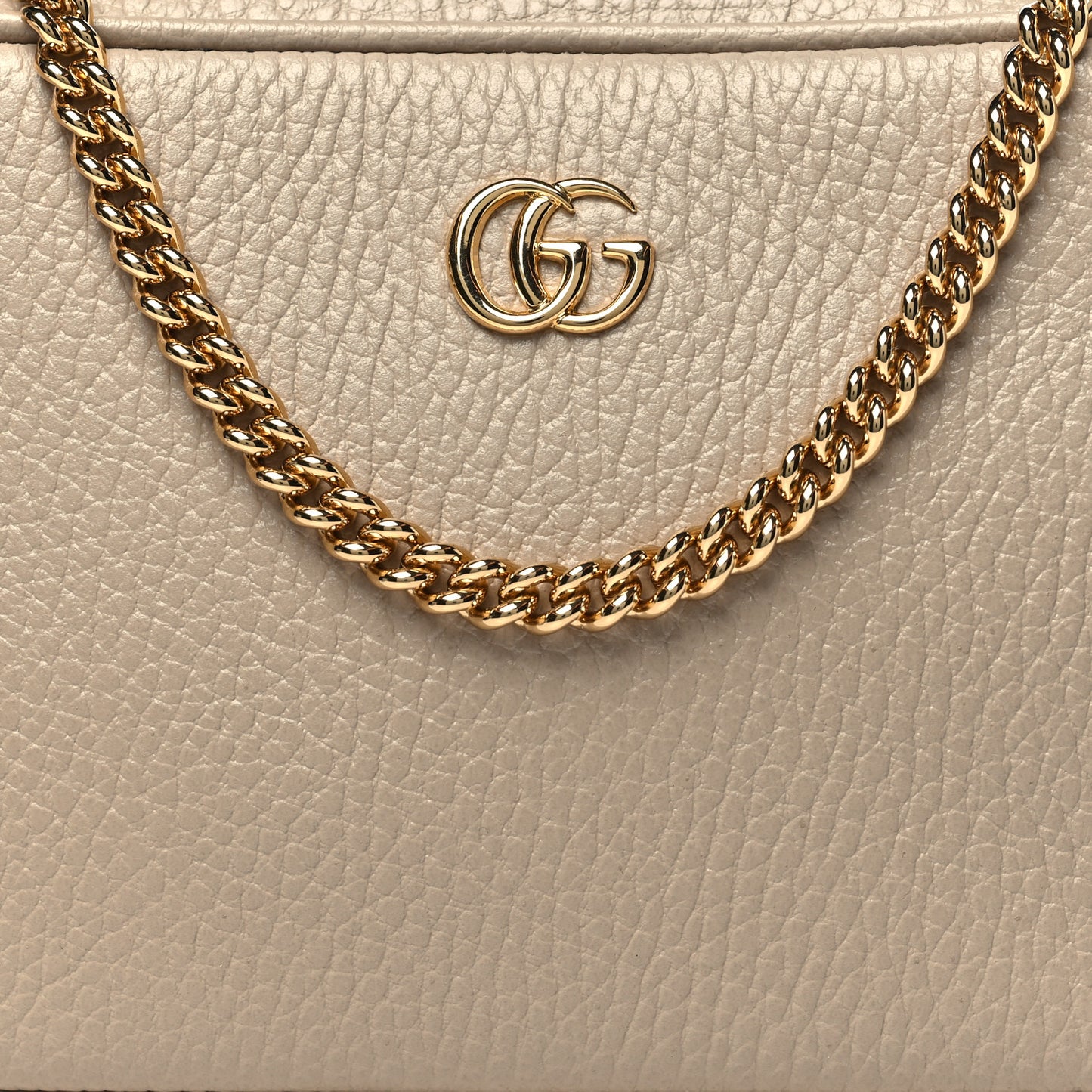 Dollar Calfskin Super Mini GG Marmont Chain Shoulder Bag Beige