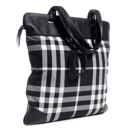 Burberry Canvas Check Large Tote Black 3 of 8