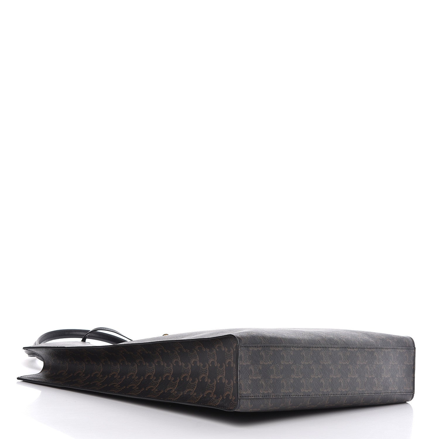 Celine Triomphe Canvas Calfskin Large Vertical Cabas Black 4 of 9