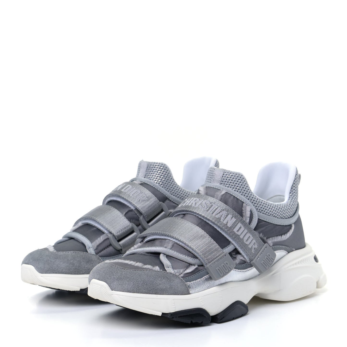 Technical Fabric Nylon Camouflage Womens D-Wander Sneakers 38.5 Silver