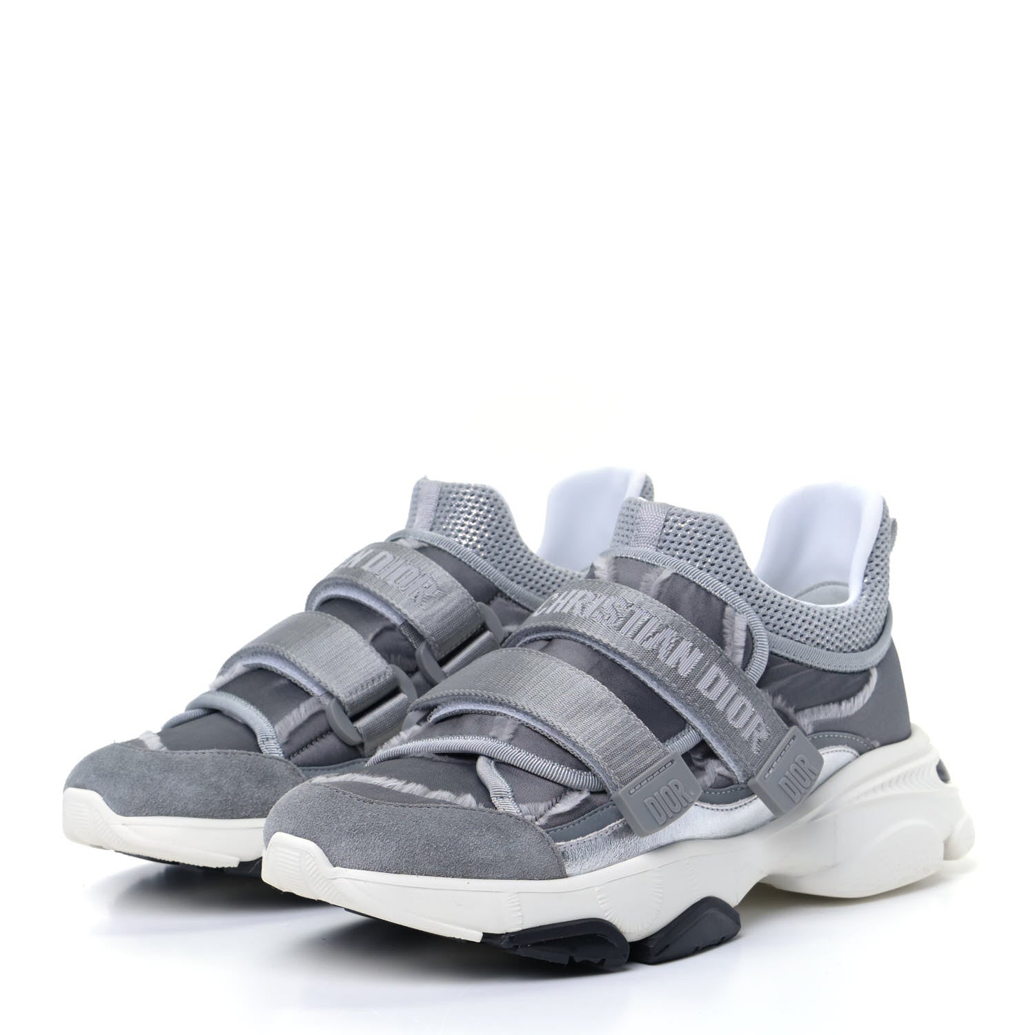 Christian Dior Technical Fabric Nylon Camouflage Womens D-Wander Sneakers 38.5 Silver 4 of 16