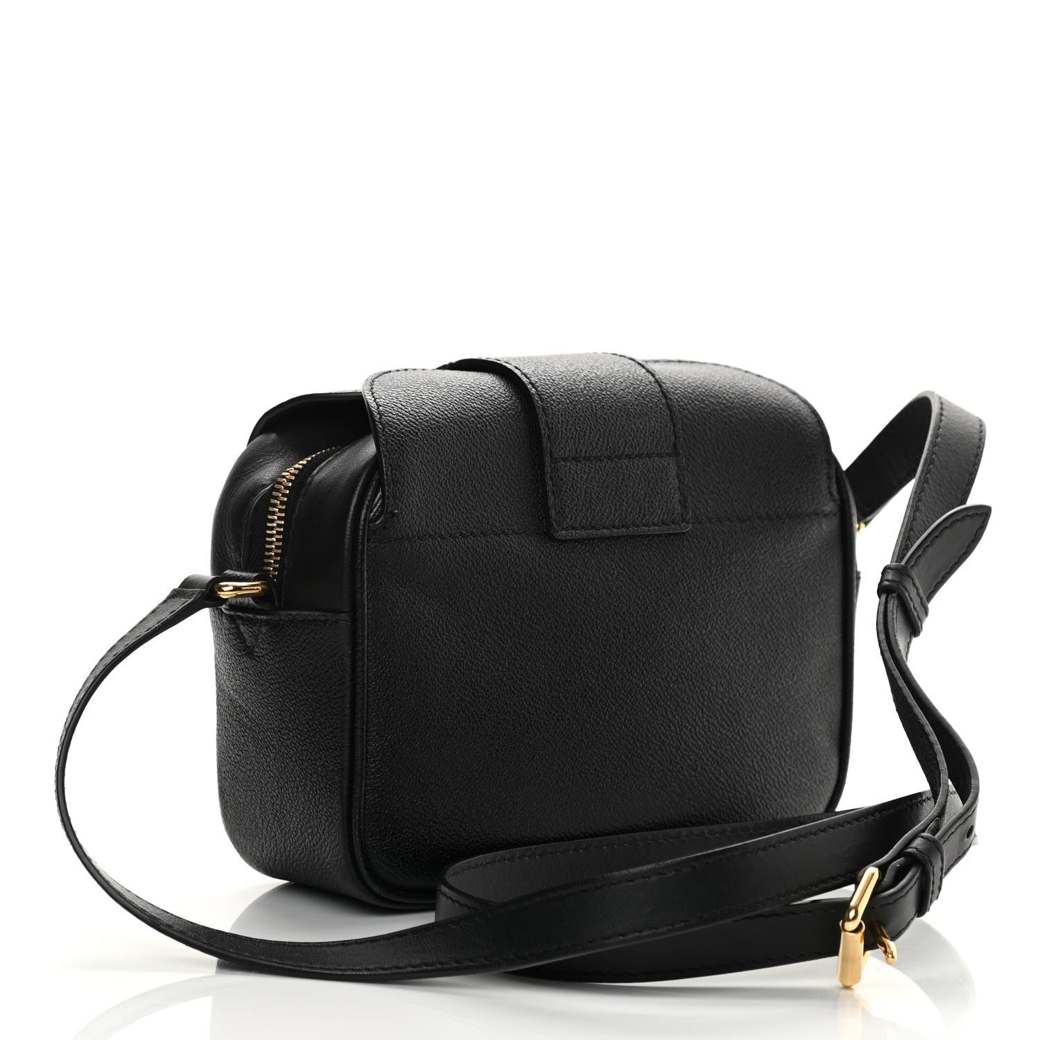 Burberry Soft Grain Calfskin Small Buckle Zip Bag Black 3 of 17