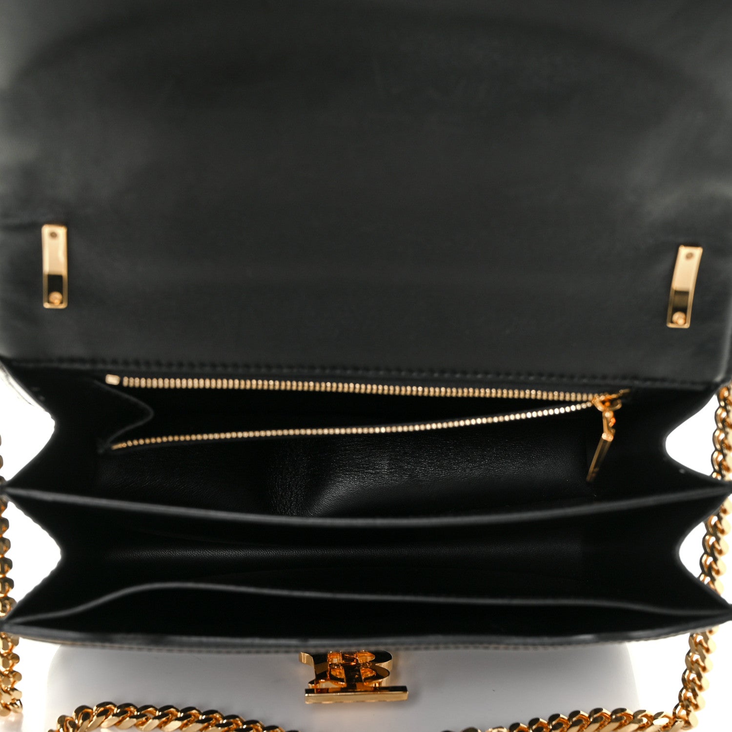 Burberry Calfskin Monogram Embossed Medium TB Chain Bag Black 5 of 10