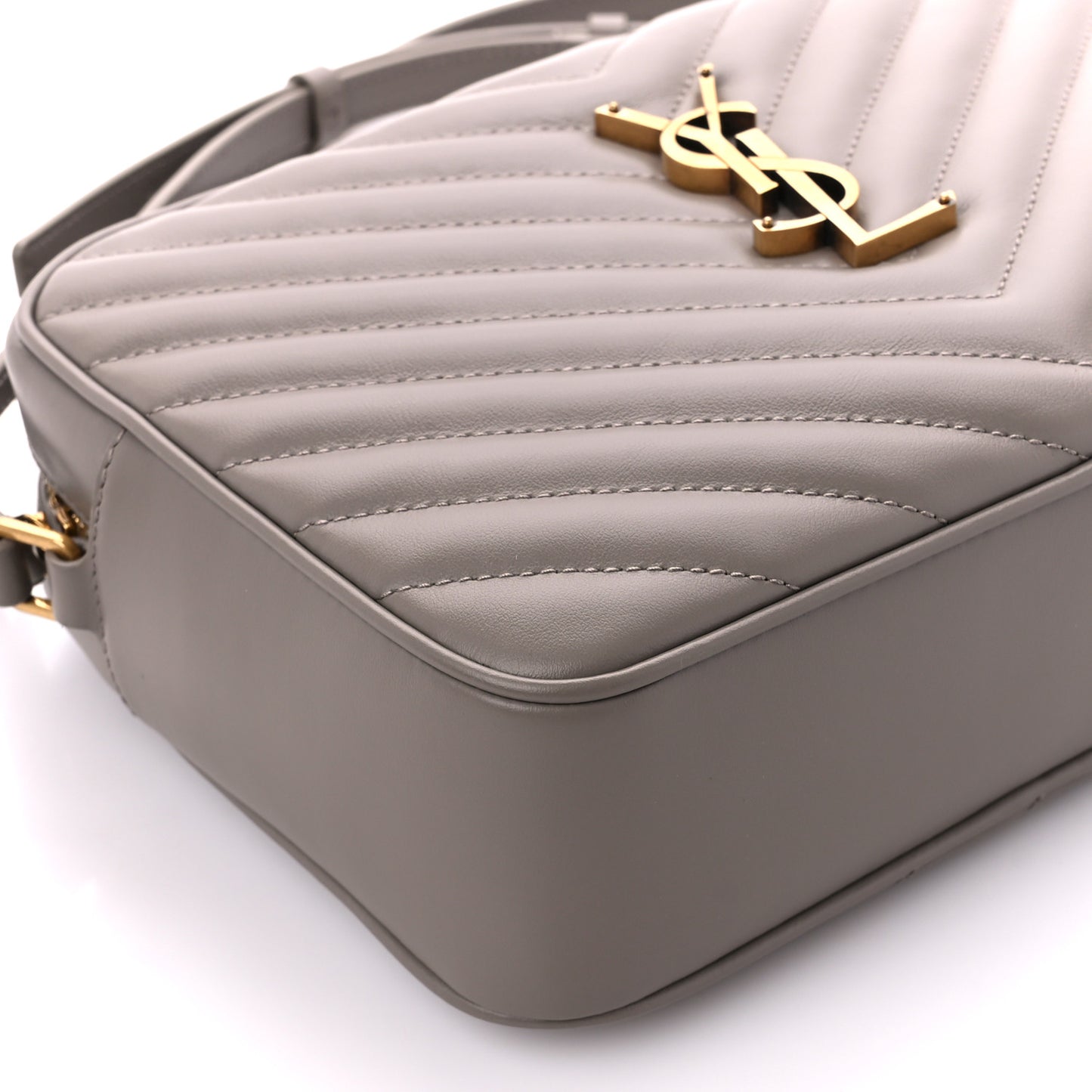 Calfskin Matelasse Monogram Lou Camera Bag Greyish Brown