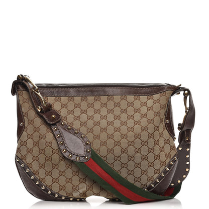 Gucci Monogram Pelham Studded Shoulder Bag Brown 1 of 12