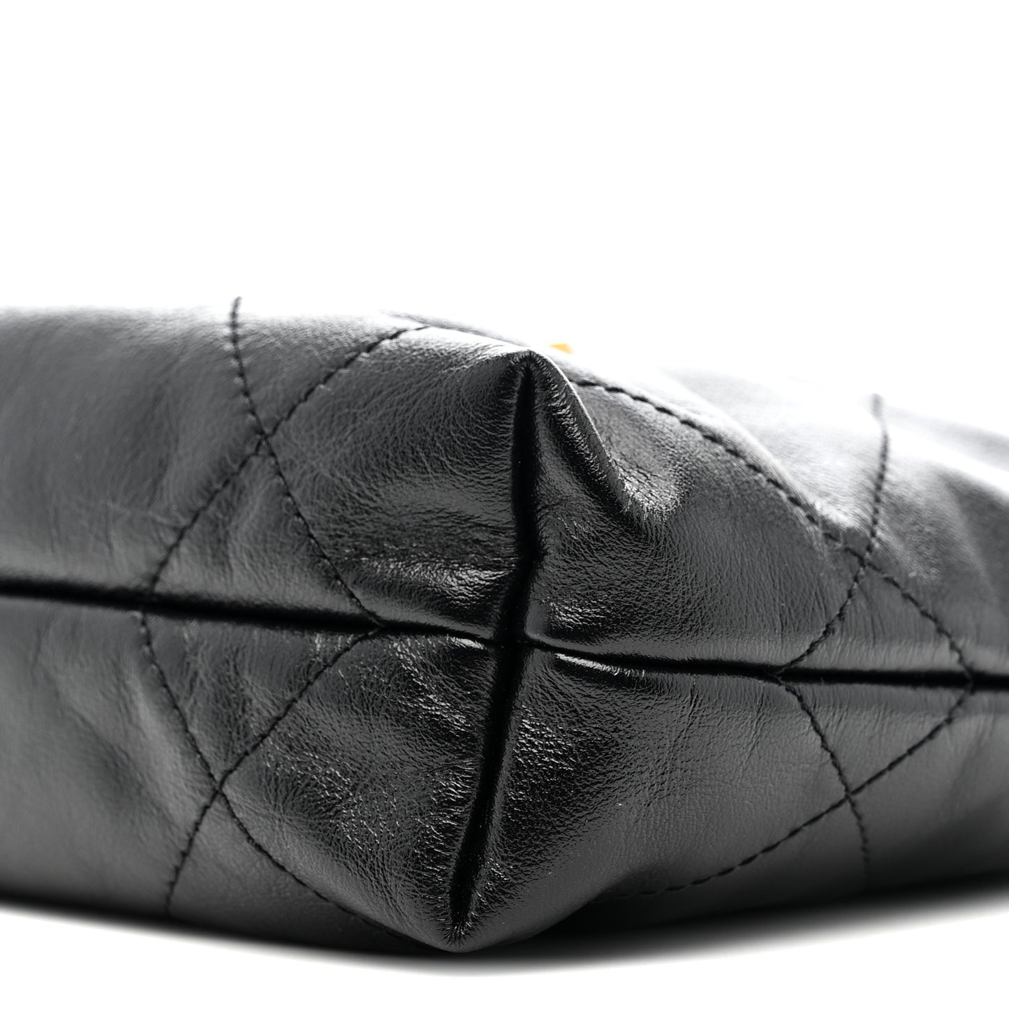 Shiny Calfskin Quilted Mini Chanel 22 Black