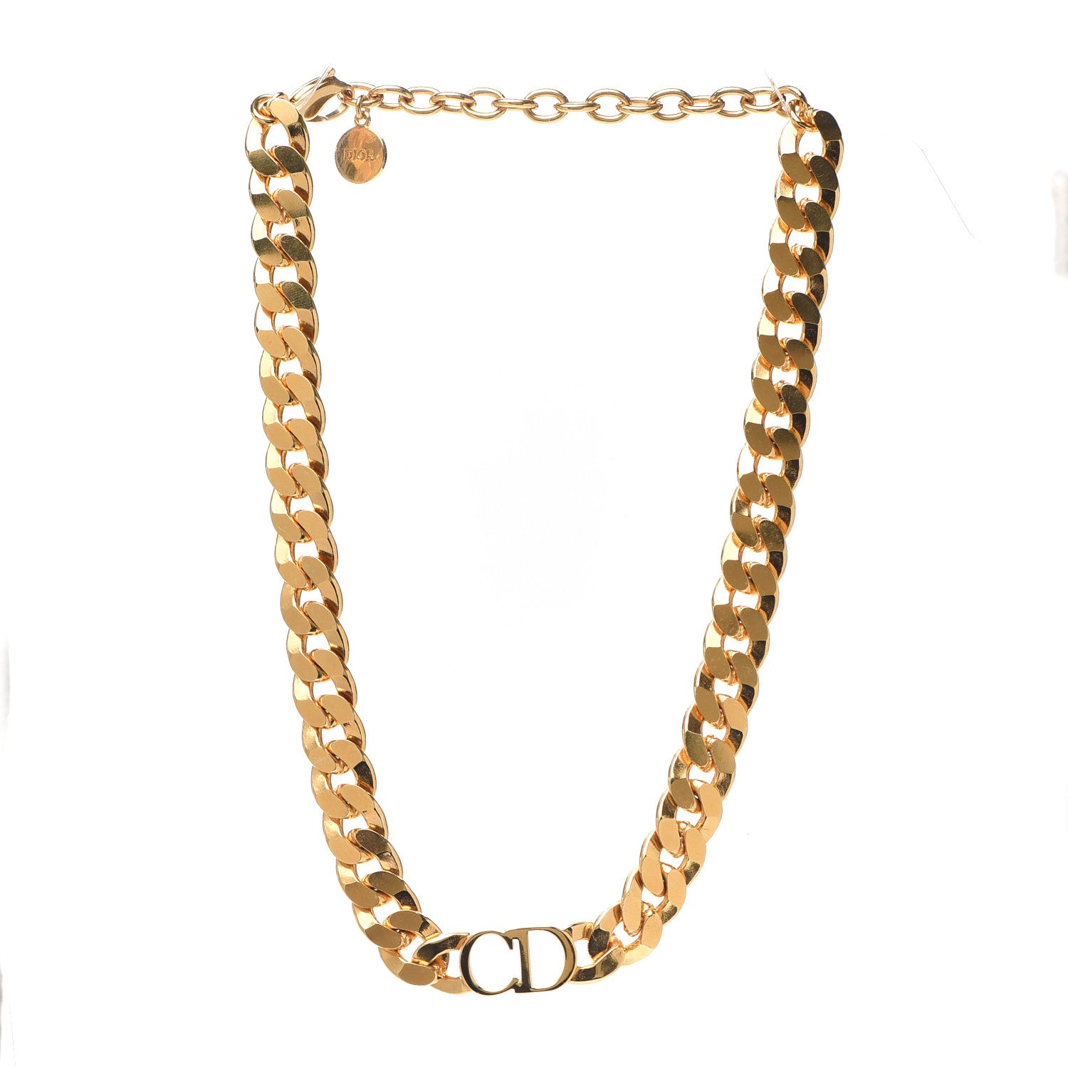 Christian Dior Metal Danseuse Etoile Chain Choker Necklace Gold 2 of 4
