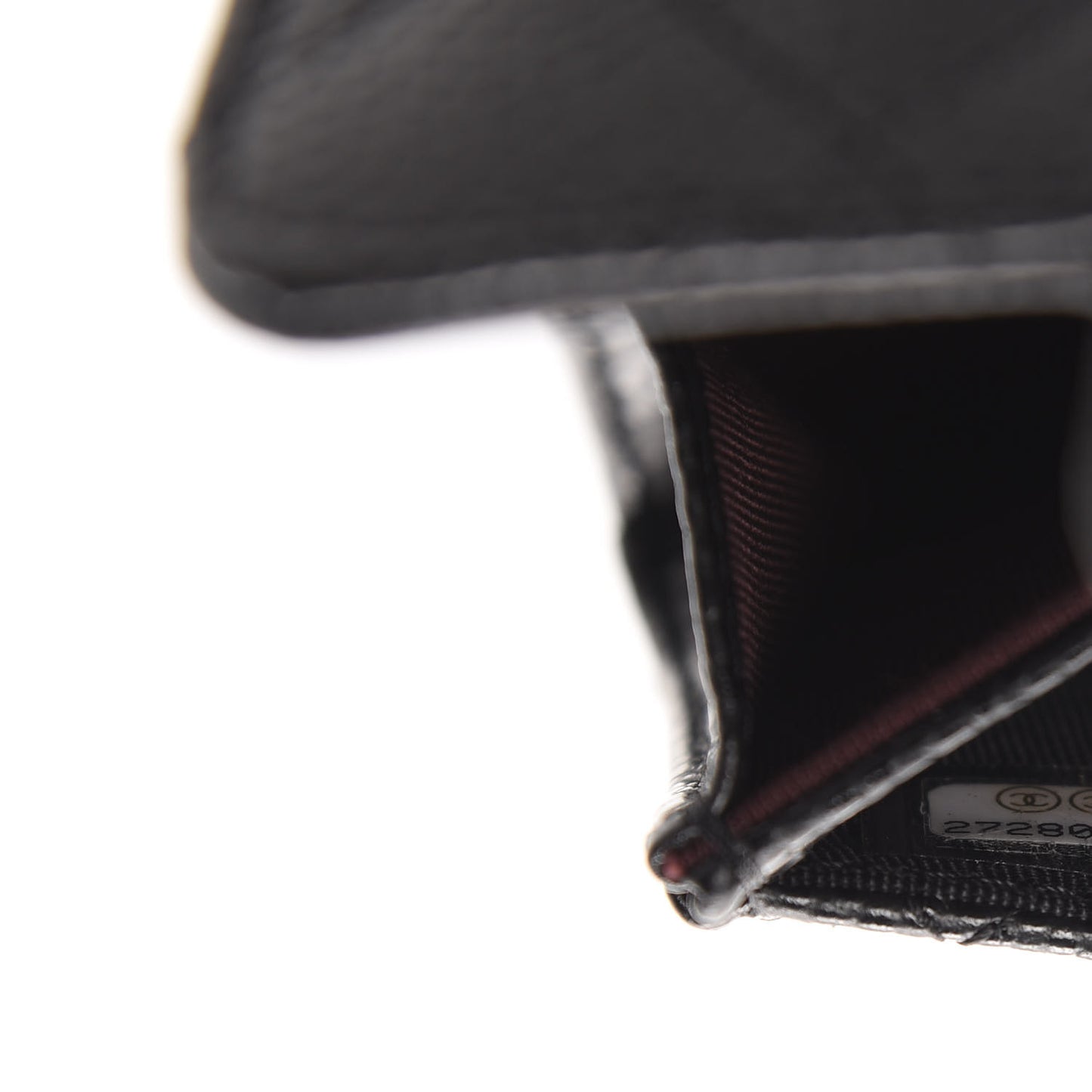 Caviar Quilted Flap Card Holder Black
