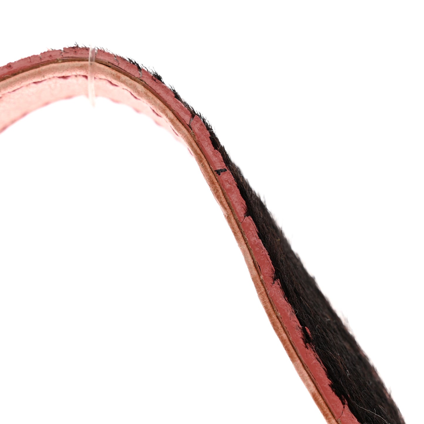 Knit Calf Hair Beaded Baguette Pink
