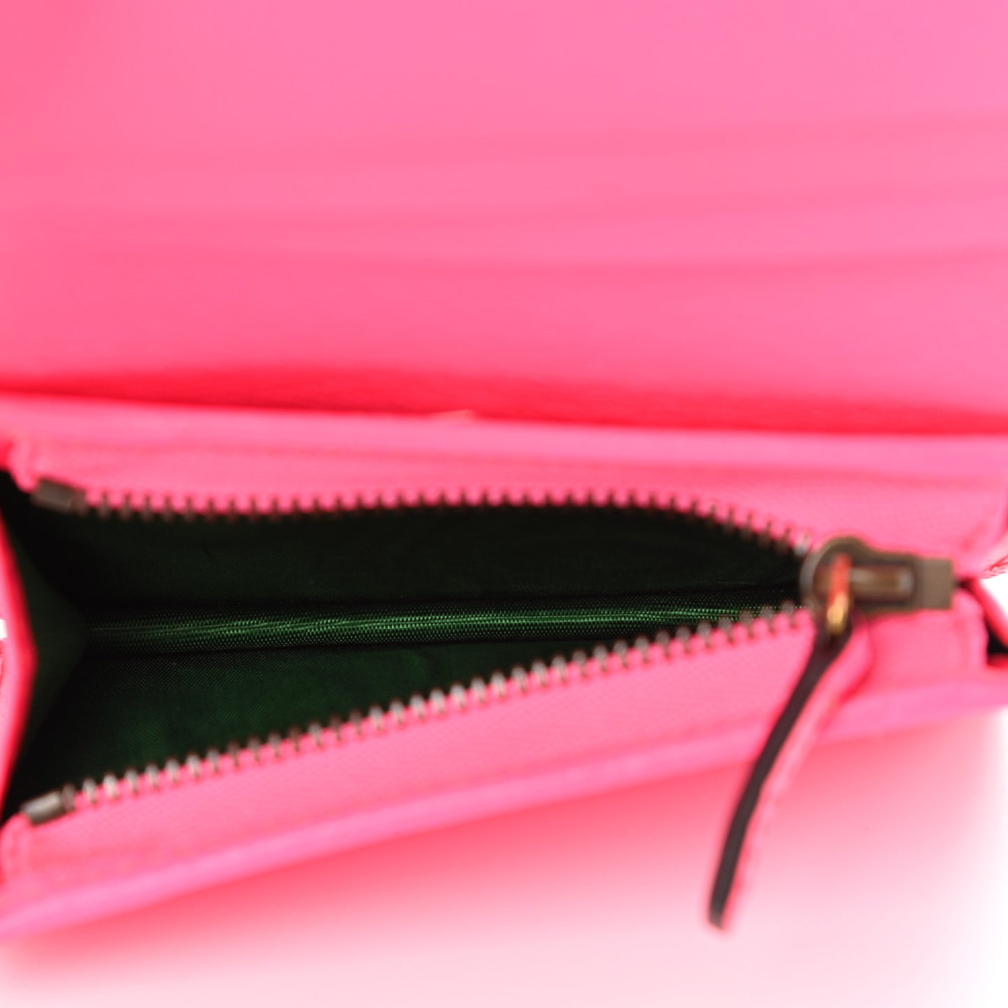Calfskin Flora Print Zumi Card Case Fuxia Fluo
