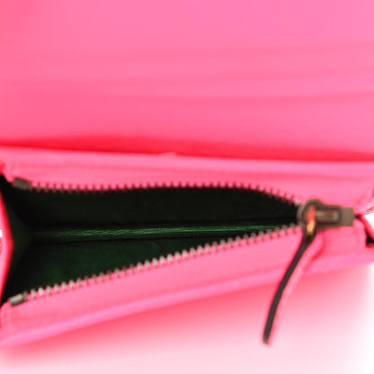 Gucci Calfskin Flora Print Zumi Card Case Fuxia Fluo 5 of 12